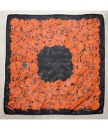 Vintage Liz Claiborne Halloween Jack-o-Lantern Pumpkins 20&quot; x 20&quot; Sheer ... - $246.56 MXN