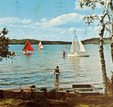 1975 Postcard Spofford Lake New Hampshire Sailboats Landscape Vintage CHXE - $19.99
