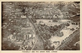 Piccadilly &amp; Green Park London ENGLAND-1920s Aerial Photo Postcard - £8.87 GBP