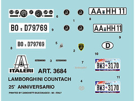 Skill 3 Model Kit Lamborghini Countach 25th Anniversary 1/24 Scale Model Italeri - $70.63