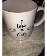 Coffee Mug - I Love Cats - New and Unused - Regular Size Porcelain Coffe... - $11.88