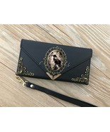 Antique Gothic Crow phone leather wallet case for iPhone / Galaxy MN2088 - $36.99