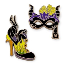 Sleeping Beauty Disney Pin: Maleficent Masquerade Mask and Fashion Shoe Heel - £20.28 GBP