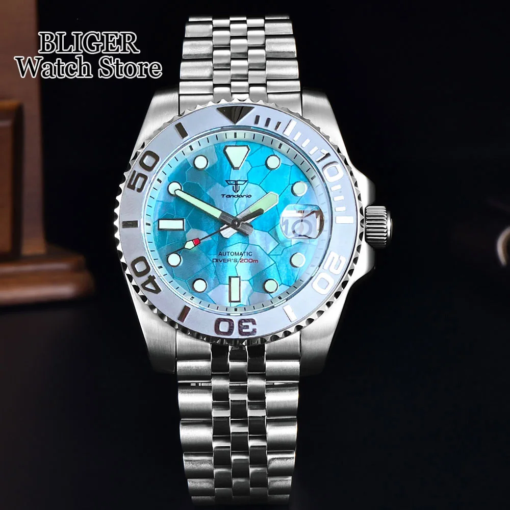 Unisex Watch Tandorio  200M Waterproof Red Splice  Surface Dial Sapphire Lume NH - £195.55 GBP