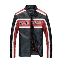 Autumn Vintage Men&#39;s Bomber Jacket Fashion Casual Motorcycle Jacket Men Leather  - £109.69 GBP