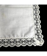 VTG Hanky Handkerchief White with White Lace Floral Border 10” Wedding - £7.94 GBP