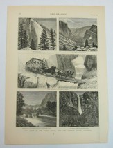 Antique 1877 Print Yosemite Valley California Nevada Fall Sierra, The Gr... - $39.99