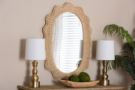 Neorah Scalloped Natural Rattan Wall Mirror - $1,116.07 MXN