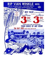 Rip Van Winkle Motel Advertising Flyer 1960s Atlantic Ave Daytona Beach ... - £21.80 GBP