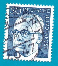 Used German Postage Stamp Scott 1033 -President Gustav Heinemann - £1.59 GBP
