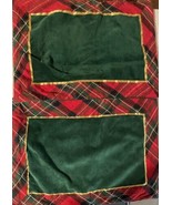 Martha Stewart Set of Two Christmas Plaid Velvet Green Placemats - $21.79 CAD