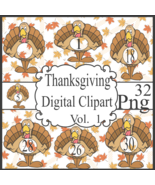 Thanksgiving Numbers Digital Clipart Vol. 1 - $37.17 MXN