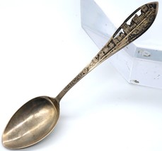 Sterling Silver Souvenir Spoon Chicago with Pierced Cityscape Scene - $25.99