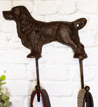 Pack Of 2 Cast Iron Whimsical Rustic Faithful Labrador Dog 2-Peg Wall Ho... - $29.99