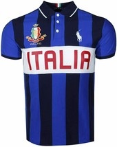 Polo Ralph Lauren Mens Custom Slim Fit Italia Polo Shirt,Pacific Blue,XXL 3850-9 - $183.15