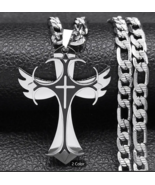 Men's Stainless Steel Cross Silver Black Necklace & Bracelet Set - €21,21 EUR Men's Stainless Steel Cross Silver Black Necklace & Bracelet Set - €21,21 EUR