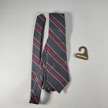 Calvin Klein Mens Necktie Blue Red Gold Striped Silk Tie 56 x 3.25 Tie Hook - $7.99