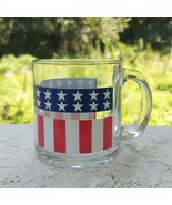 Stars and Stripes Glass Mug Made in USA Vintage Patriotic FREE US SHIPPING - £14.70 GBP