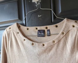 Rafaella Womens Tan Knit 3/4 Sleeve Sweater XSP NWOT - £18.70 GBP