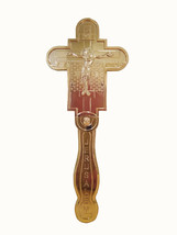 8.7&quot; Jerusalem Gold Plated 2 Sides Crucifixion Baptism of Jesus Blessing... - $54.57