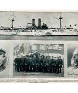 1900 US Battleship Maine Spanish American War Historical Antique Print M... - $761.39 MXN