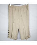 Zac&amp;Rachel Wide Leg Pull On Linen Blend Lagenlook Crop Pants Women's Siz... - $11.19