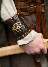 Celtic Wild Boar Leather Bracers – Viking Arm Guards (Pair) - $1,141.99 MXN