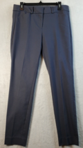 Loft Dress Pants Womens Size 8 Gray Cotton Pockets Straight Leg Casual Pull On - $16.68