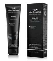 DENTISSIMO EXTRA-WHITENING BLACK 100% ACTIVATED CARBON TOOTHPASTE -AGAIN... - £23.84 GBP