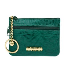 Bottega Fiorentina Italian Made Green Lizard Print Leather Small Womens Key Case - £94.63 GBP