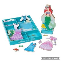 Melissa &amp; Doug Disney Little Mermaid Ariel Magnetic Dress-Up Wood Doll Play Set - £11.72 GBP