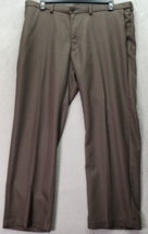 Haggar Dress Pants Men&#39;s Size 40 Brown Polyester Slash Pockets Expandable Waist - £11.12 GBP