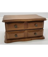 AP) Vintage Mele Wooden Flip Top Jewelry Box Table Top - £11.86 GBP