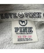 Victorias Secret Love Pink 1/4 Zip Women’s XS Light Gray Logo Sweatshirt... - £9.61 GBP