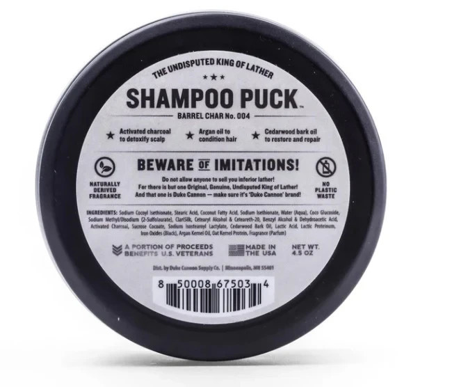 Duke Cannon Men's Shampoo Puck Barrel Char - 4.50z  Over 175 Washes Item image 2
