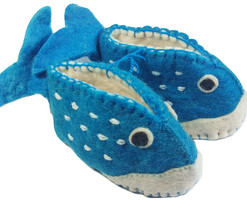 Whale Zooties Baby Booties Silk Road Bazaar 6-12 month Slippers Shoes Infant  - £19.46 GBP