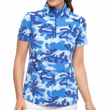 Nwt Ibkul Camo Navy Royal Blue Short Sleeve Mock Golf Shirt Xs S M L Xl Xxl - £42.22 GBP