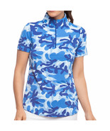 NWT IBKUL CAMO Navy Royal Blue Short Sleeve Mock Golf Shirt XS S M L XL XXL - €41,21 EUR