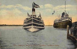 Steamer Tashmoo and City of Cleveland Detroit River Michigan 1918 postcard - £5.80 GBP
