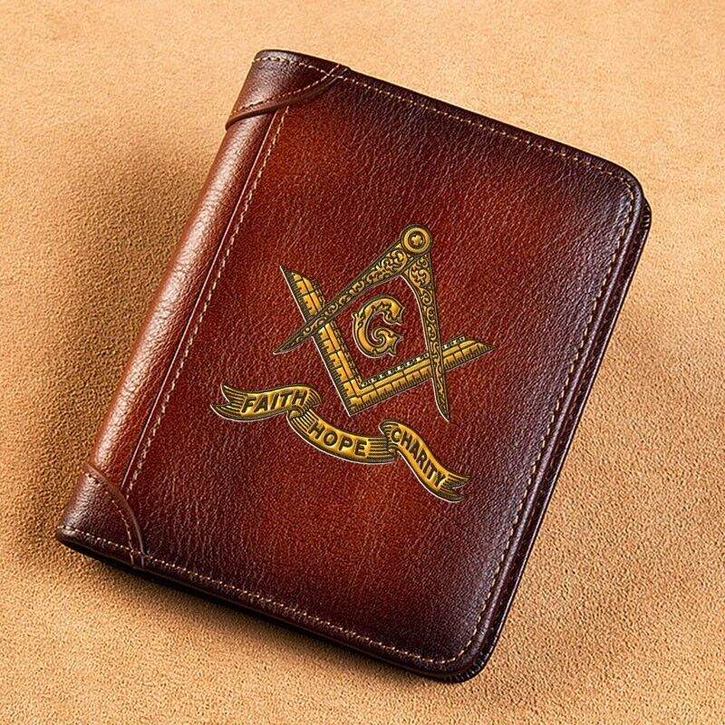Primary image for Genuine Leather Freemason Wallet  Faith Hope Charity