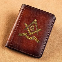 Genuine Leather Freemason Wallet  Faith Hope Charity - £47.37 GBP