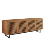 73" TV Stand in Walnut Modern Wooden with Iron Tube Legs - $1,299.82