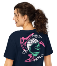 Women’s Organic Ribbed Neck T-Shirt – Mind World Back Print - $1,046.81 MXN