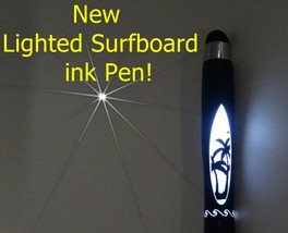 New Lighted Surfboard ink pen !  Palm Tree design - £8.43 GBP