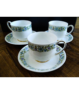 3 Paragon Fine Bone China &#39;Pandora&#39; Tea/Coffee Cups Saucers Sets -Englan... - $22.80
