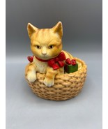 Vtg Schmid Music Box Cat In Basket Music Box Figurine 1983 Gordon Fraser... - $242.63 MXN