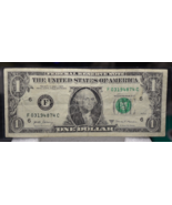 Error Note One Dollar Bill Ink Misprint, mismatched Black color Serial Number - $327.25