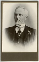 Circa 1890&#39;S Cabinet Card Incredibly Handsome Dashing Older Man Beard Fancy Suit - £9.58 GBP