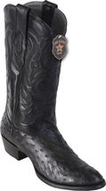 Los Altos Black Handmade Genuine Full Quill Ostrich Round Toe Cowboy Boot - £408.94 GBP+