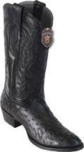 Los Altos Black Handmade Genuine Full Quill Ostrich Round Toe Cowboy Boot - £410.87 GBP+